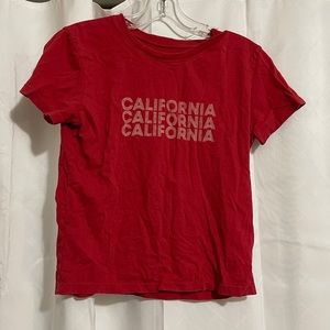 John Galt/Brandy Melville Red California Cropped Tshirt